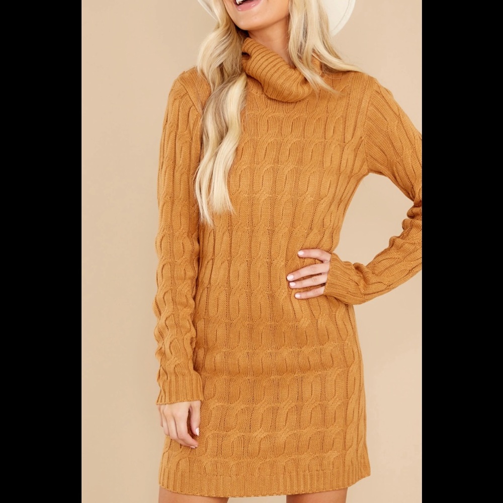 Cute camel colored sweater dress